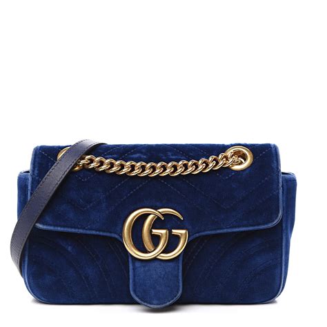 GUCCI Velvet Matelasse Mini GG Marmont Shoulder Bag .